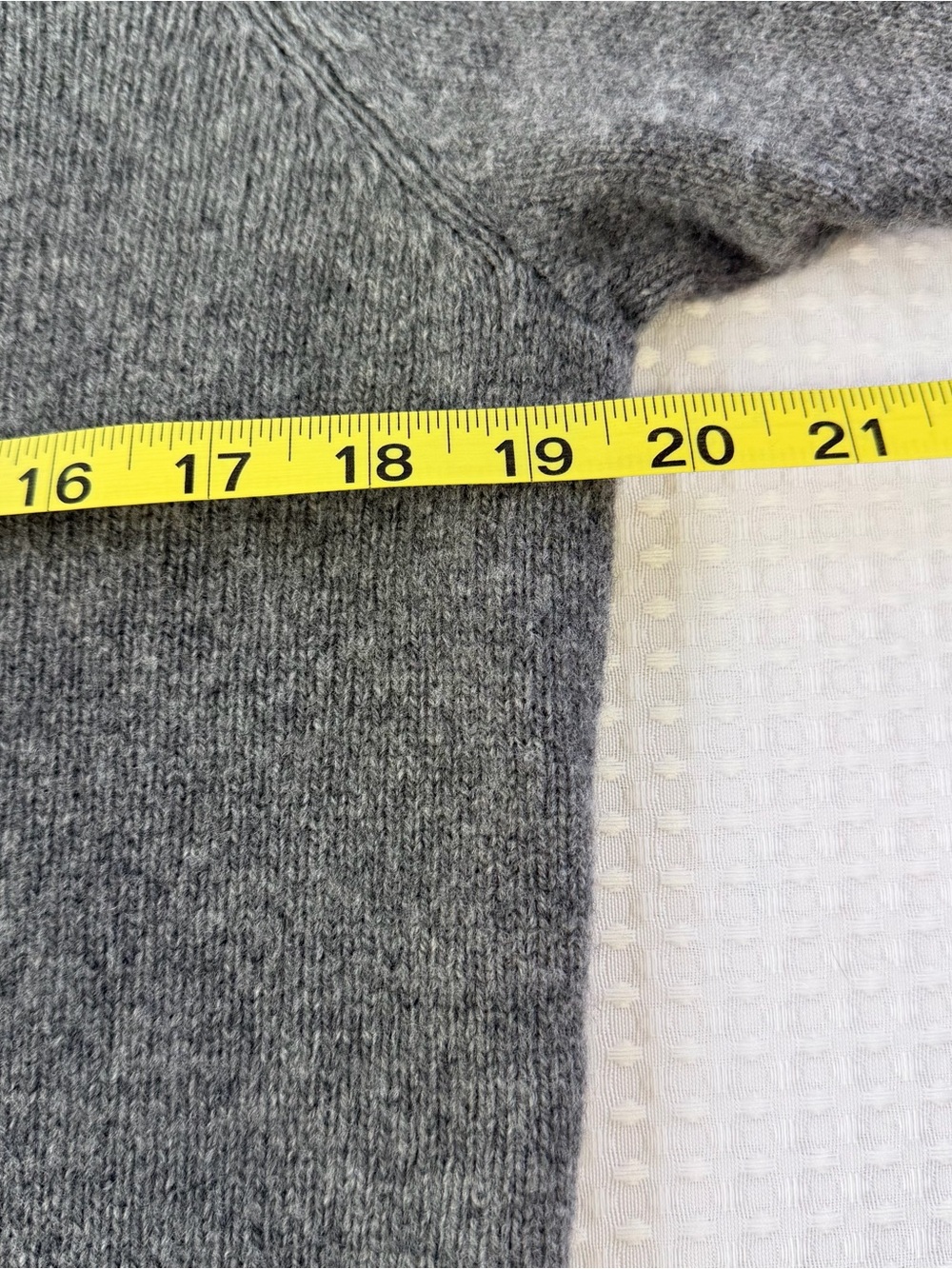 Polo Ralph Lauren Grey Dress Merino Wool Cashmere Leather Elbows Size M Flaw - Picture 8 of 11